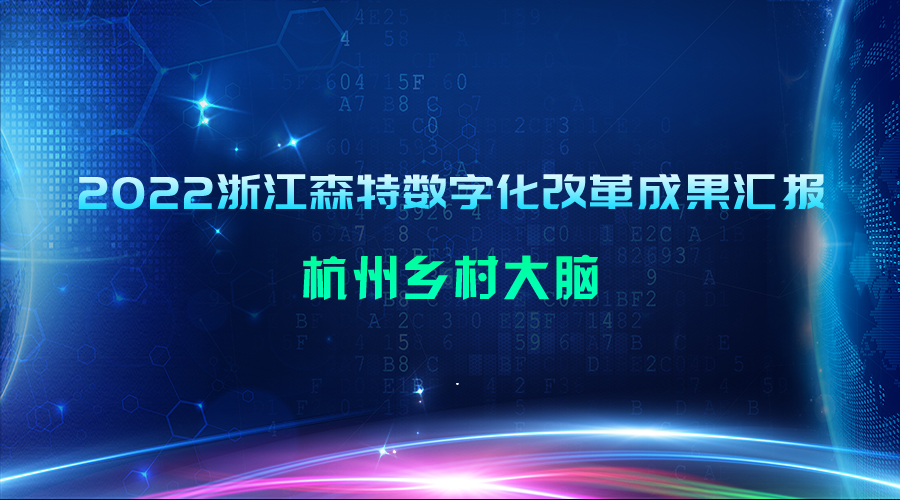 2022浙江森特数字化改革成果汇报：杭州乡村大脑